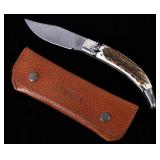 AGA Campolin Diana Damascus Stag Switchblade