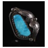 Navajo Morenci Turquoise Silver Ring