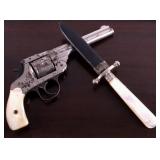 Traveling-Desk Cased Forehand Co Revolver & Dagger