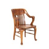 Early 1900 American Office Chair Quarter Sawn Oak