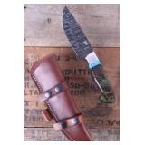 Montana Territory Knives Damascus Turquoise Knife