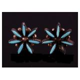Zuni Petite Point Turquoise Earrings