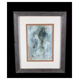 Winter Cowboy Pastel Painting by Richard D. Thomas