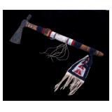 Sioux Solid Brass Pipe Tomahawk w/ Beaded Drop