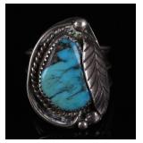 Navajo Pilot Mountain Turquoise Silver Ring