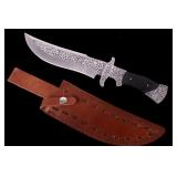 Engraved Exquisite D2 Steel Bowie Knife CFK USA