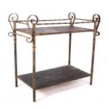 Rustic Wrought Iron Dry Bar Serving Table
