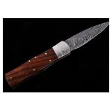 German Lever Lock Damascus Dagger Switchblade