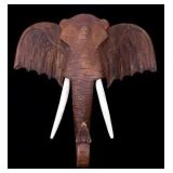 Carved Wood Elephant Sculpture