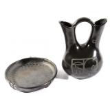 Oaxaca Black Pottery Dish & Wedding Vase