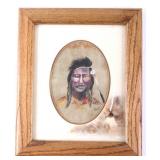 Original Native American Profile Signed by Pettit