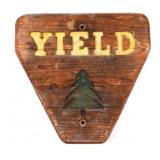 Yellowstone National Park Wooden Yield Sign