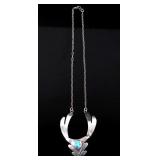 Signed Navajo Sterling Silver Pendant Necklace