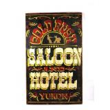Gold Rush Saloon and Hotel Folk Art Wood Sign