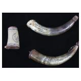 Collection of Powder Horns & Horn Match Case