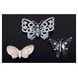 Navajo and Mexican Silver Butterfly Brooch Pins