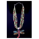 Navajo Signed Royston Turquoise & Silver Necklace