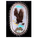 Zuni Signed Sterling Silver Inlaid Bolo Tie