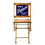 Wooden Chair w/ "Smoke Piedmont" Porcelain Sign