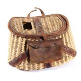 Antique Woven Fishing Creel Basket