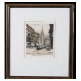 Austrian City Street Robert Kasimir Color Etching
