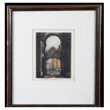 Arched Gateway Colored Etching by Robert Kasimir