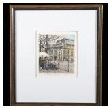 Vienna City Street Robert Kasimir Colored Etching