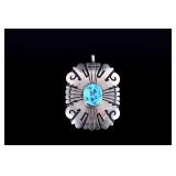 T. Singer Sterling Silver & Turquoise Pendant