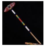 Lakota Sioux Beaded Pewter Inlaid War Club c. 1890