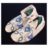 Santee Sioux Beaded High-Top Moccasins c. 1880-90