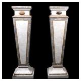 Polished Calcutta Marble Textured Finish Pedestals