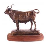 On Big Dry Creek Steer Bronze by Bob Scriver