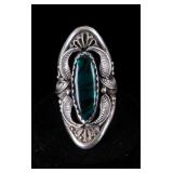 Navajo Signed Abalone & Sterling Silver Ring