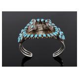 Sterling Silver Petite Point Turquoise Bracelet