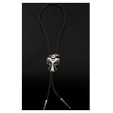 Signed Zuni Thunderbird Mosaic Bolo Tie