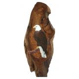 Signed Bald Eagle Wood Art Painting c. 1975