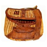 Wonderful Split Willow Creel With Leather Trim