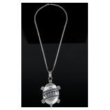 Navajo Signed Sterling Turtle Effigy Necklace
