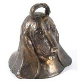Signed Bronze Hound Bell by Carl Wagner