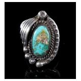 Navajo Sterling Silver & Turquoise Cocktail Ring