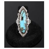 Navajo Sterling Silver and Turquoise Cocktail Ring