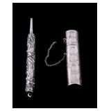 Victorian Era Sterling Silver Snuff Box and Bullet