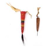 Plains Awl and Beaded Case w/ Horse Hair Tassel