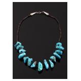 Navajo Sleeping Beauty Turquoise & Heishe Necklace