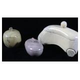 Collection of Dendritic Talc Carved Covered Jars