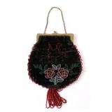 Antique Ladies Felt and Beaded Purse