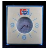 Old Stock Lighted Pepsi-Cola Wall Clock