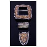 Silver Overlaid Turquoise Floral Ranger Buckle