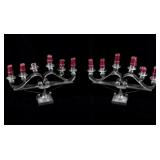 Pair of Mexican colonial Style Tin Candle Holder