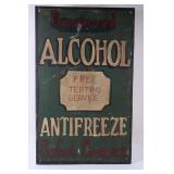 Denatured Alcohol & Antifreeze Free Testing Sign